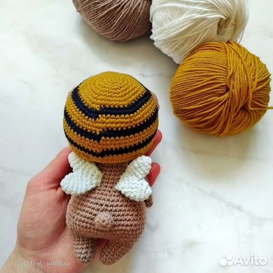 Игрушка ручной работы, пчеломедвежонок