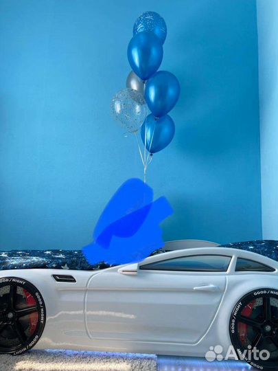 Детская кровать машина с матрасом длина 180