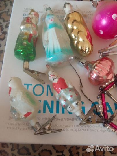 Старые ёлочные игрушки на прешепке, годов 60-70