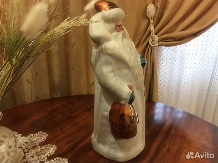 Старинный дед мороз папье маше артель