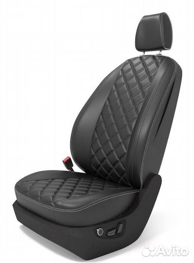 Авточехлы из экокожи 3D Ромб - Skoda Octavia A7