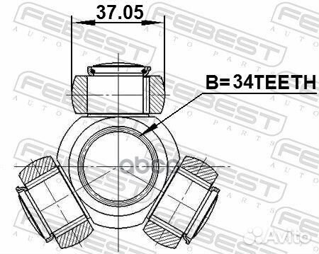 Трипоид 34X37.05 1016-cap Febest