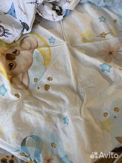 Матрас круглый с наматрасником+ 3 простыни