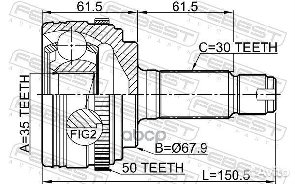 ШРУС внешний перед 0310mrva50 Febest
