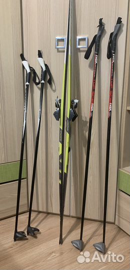 Лыжи беговые + ботинки + палки