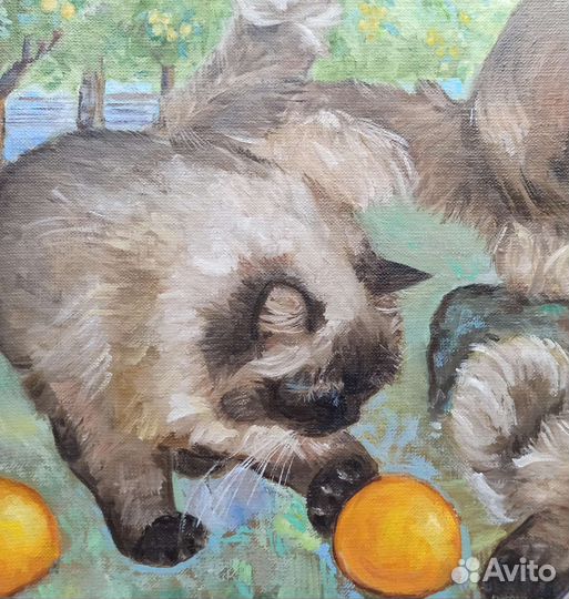 Авторская картина маслом пейзаж сад ручная работа