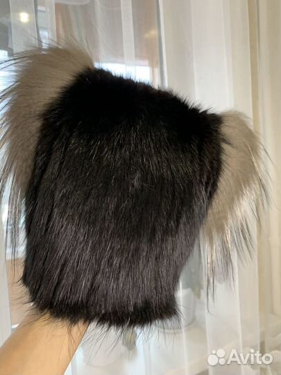 Шапка с натуральным мехом