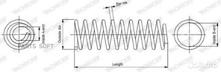Пружина задняя renault Grand Scenic 04 SP2898