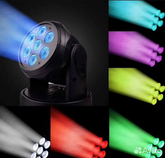 Вращающаяся мини-голова LED Wash 7*18W rgbwa+UV