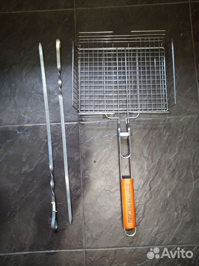 Решетка для мангала нержавейка+шампура