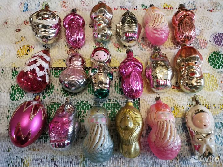 Ёлочные игрушки СССР стекло