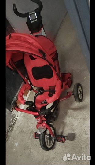 Велосипед коляска с родительской ручкой