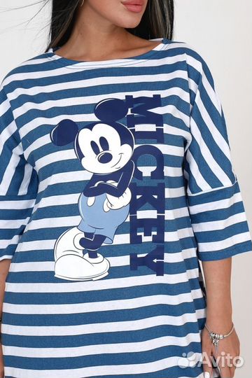 Туника женская Мики Маус в полоску