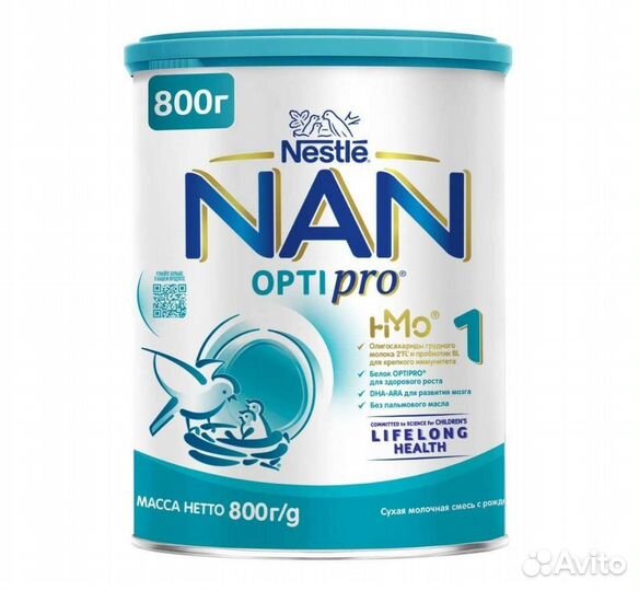 Детская смесь NAN Optipro -1,2,3,4 молочная 800 г