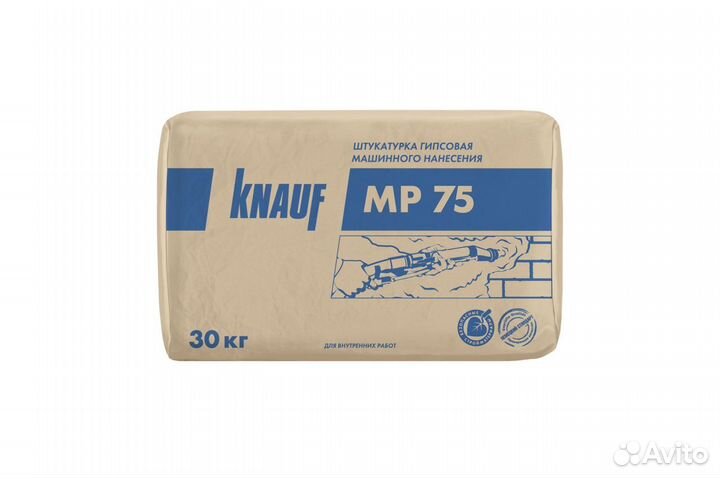 Штукатурка гипсовая мп 75 Knauf 30кг серый