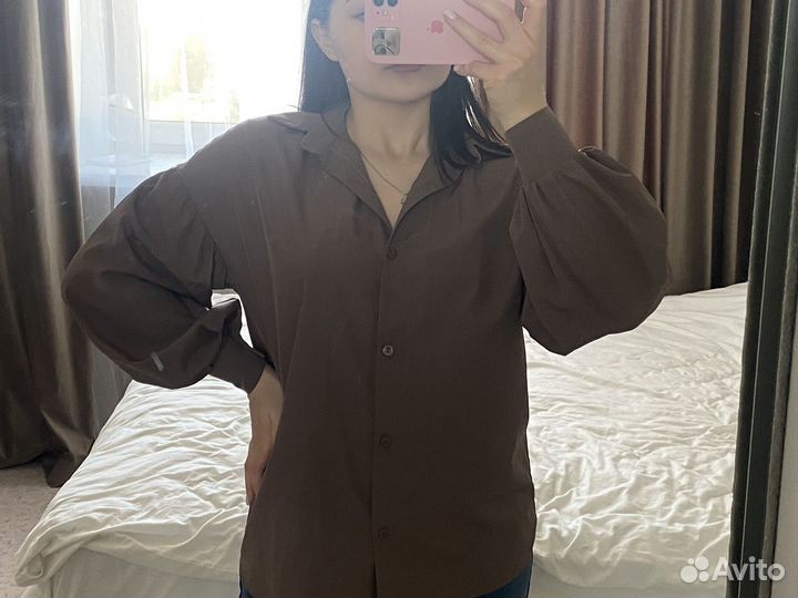 Рубашка с объемными рукавами