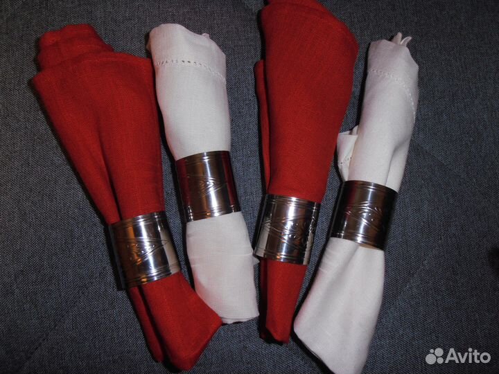 Набор салфеток с кольцами в декор. сумке новый