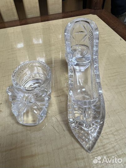 Хрустальные пепельницы башмачки