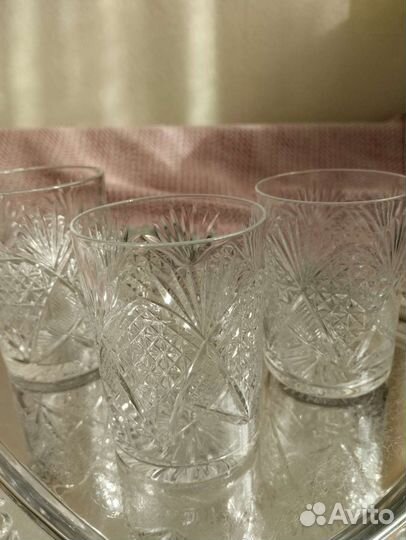 Стаканы хрустальные для подстаканников,Ваза лзхс