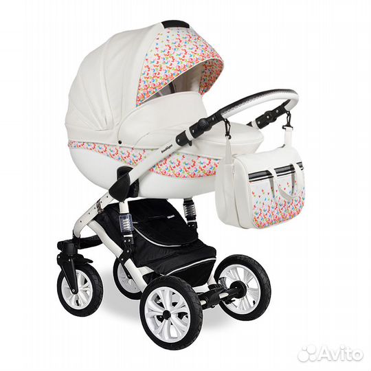 Коляска 2 в 1 Indigo Madonna Lux (эко-кожа)