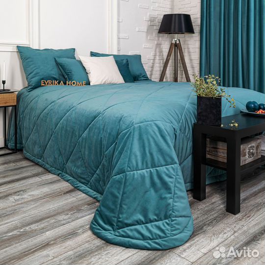 Покрывало Беллиссимо бирюзово-синий