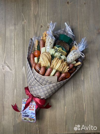 Мужской букет с кофе