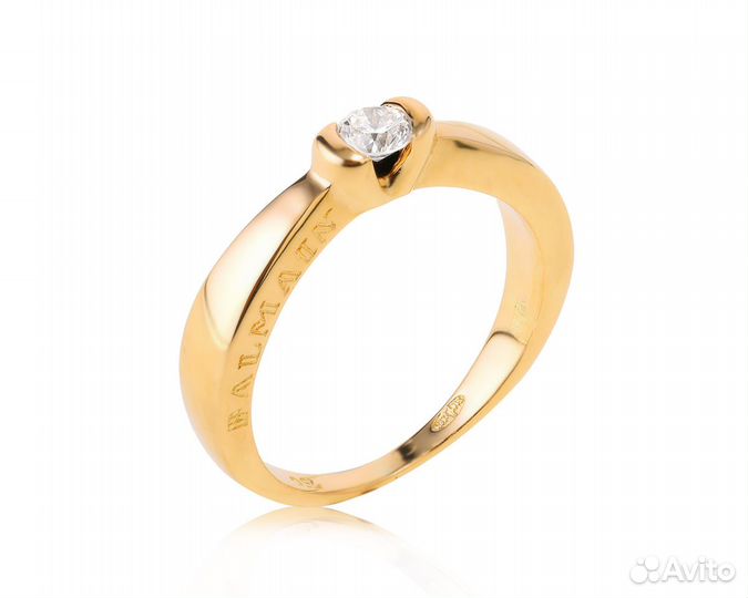 Золотое кольцо с бриллиантом 0.18ct Balmain