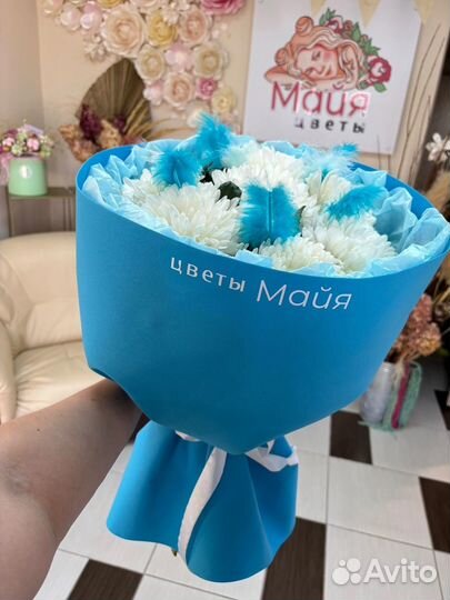 Нежный сине-голубой букет цветов