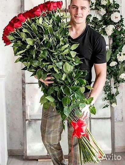 Длинные высокие розы 110 150 160 180 200 см