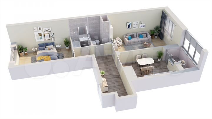 2-к. квартира, 61,3 м², 16/17 эт.