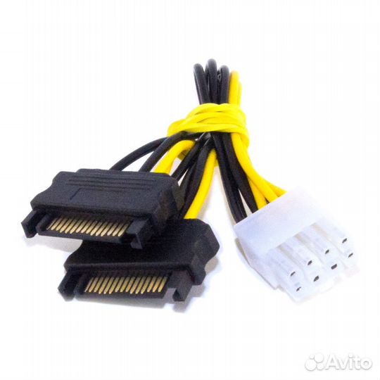 Переходник питания видеокарт 2 SATA на 8pin 0,15 м