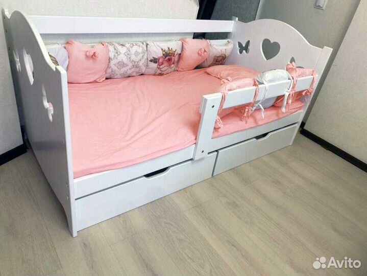 Кроватка высокий борт сингл берёза для малыша