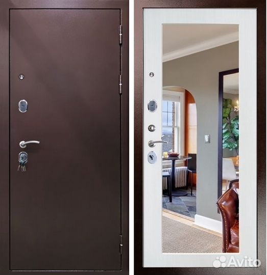 Входная дверь Гарда S1 зеркало (антик медь)