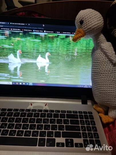 Вязаная игрушка гусь