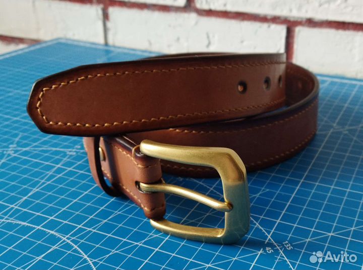Мужской кожаный ремень ручной работы