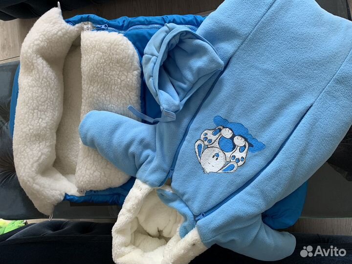 Зимний конверт в коляску на овчине