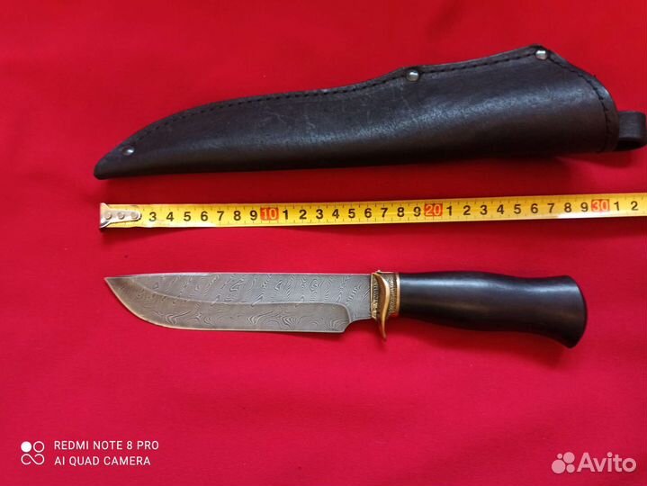 Нож из Дамасской стали, Медтех, ножны кожа, новый