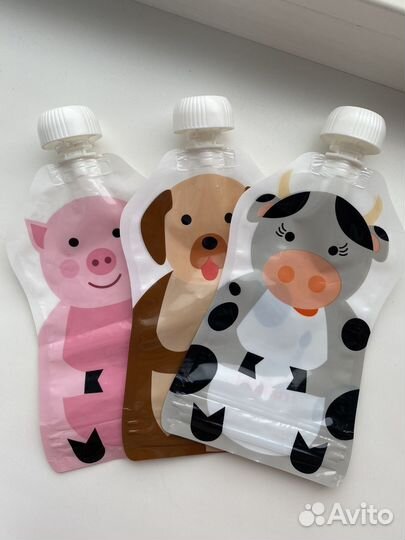 Многоразовые пакеты пауч для детского питания