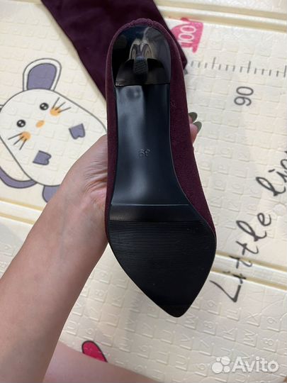 Сапоги-ботфорты замшевые 39 размер