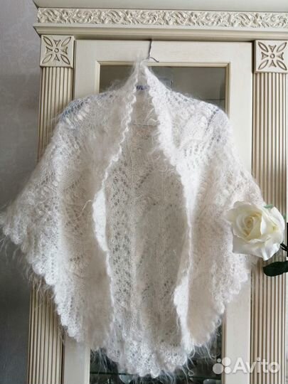 Новый платок шаль 100проц.козий пух ручная работа