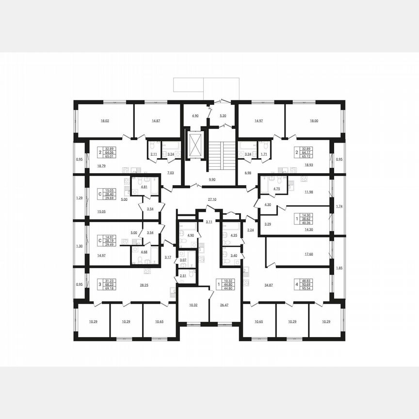 2-к. квартира, 65 м², 1/9 эт.