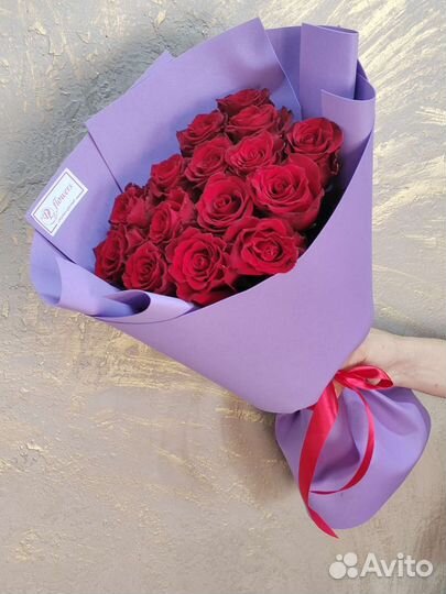 Цветы Розы Букет 25 красных роз Эквадор