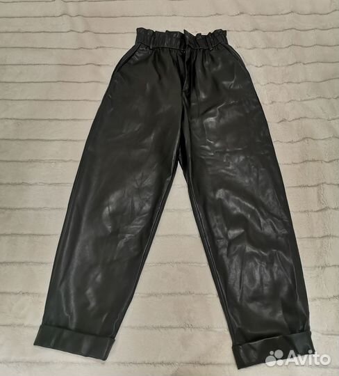 Zara брюки из экокожи