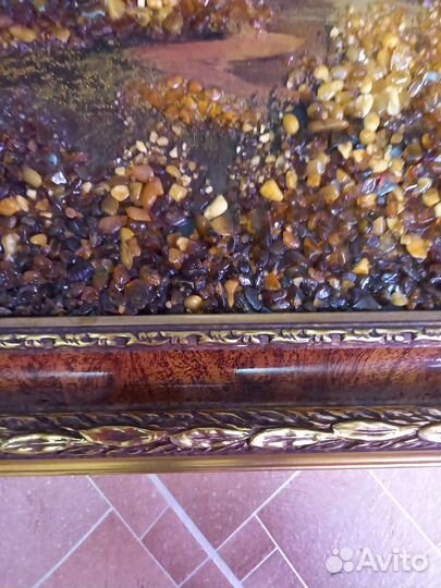 Картина янтарная большая