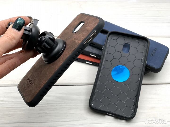 Чехол на samsung, iPhone силикон+кожа