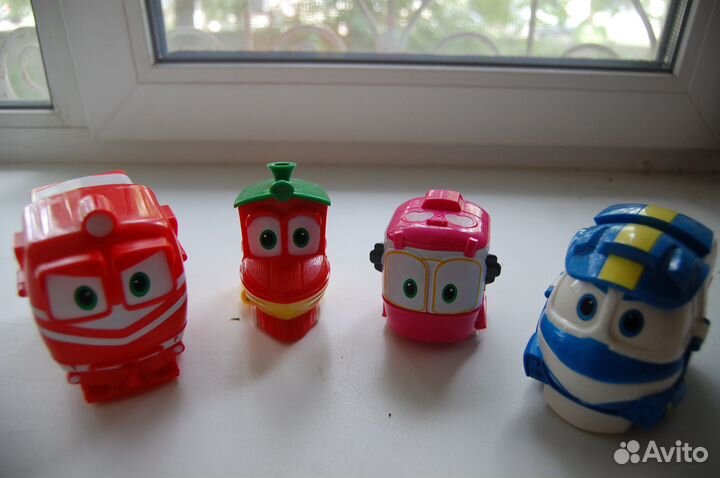 Роботы поезда трансформеры комплект