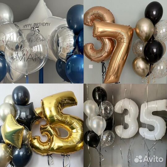 Воздушные гелевые шары.Шары цифры