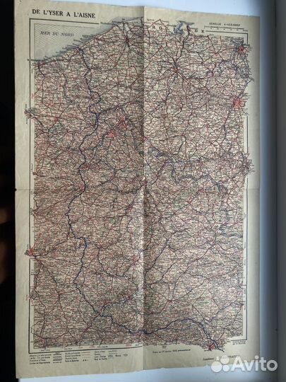 Карта антикварная 1916 года Первая Мировая война