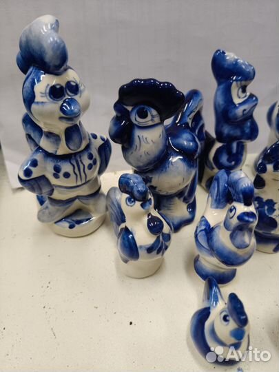 Статуэтка Петушок. Гжель фарфор