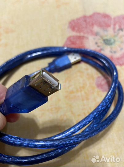Шнур, Кабель удлинитель usb 2.0 1метр 28AWG/2C+24A